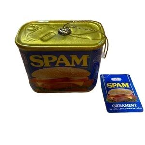 Spam Christmas Ornament Decoration NEW Novelty Blue Gold